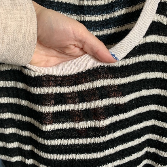 Splendid Striped Tunic Sweater Dress w Waist Tie - Picture 8 of 8